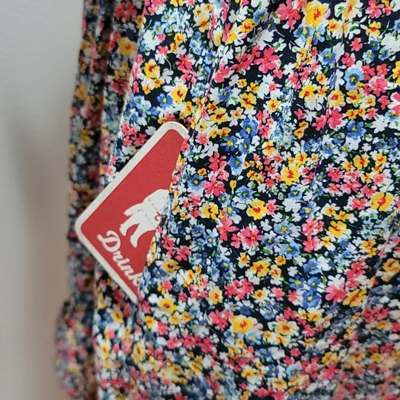 OLD NAVY DITSY FLORAL MINI DRESS   CAMI TANK TOP BOHEMIAN RUFFLE HEM XL PETITE - Picture 4 of 12